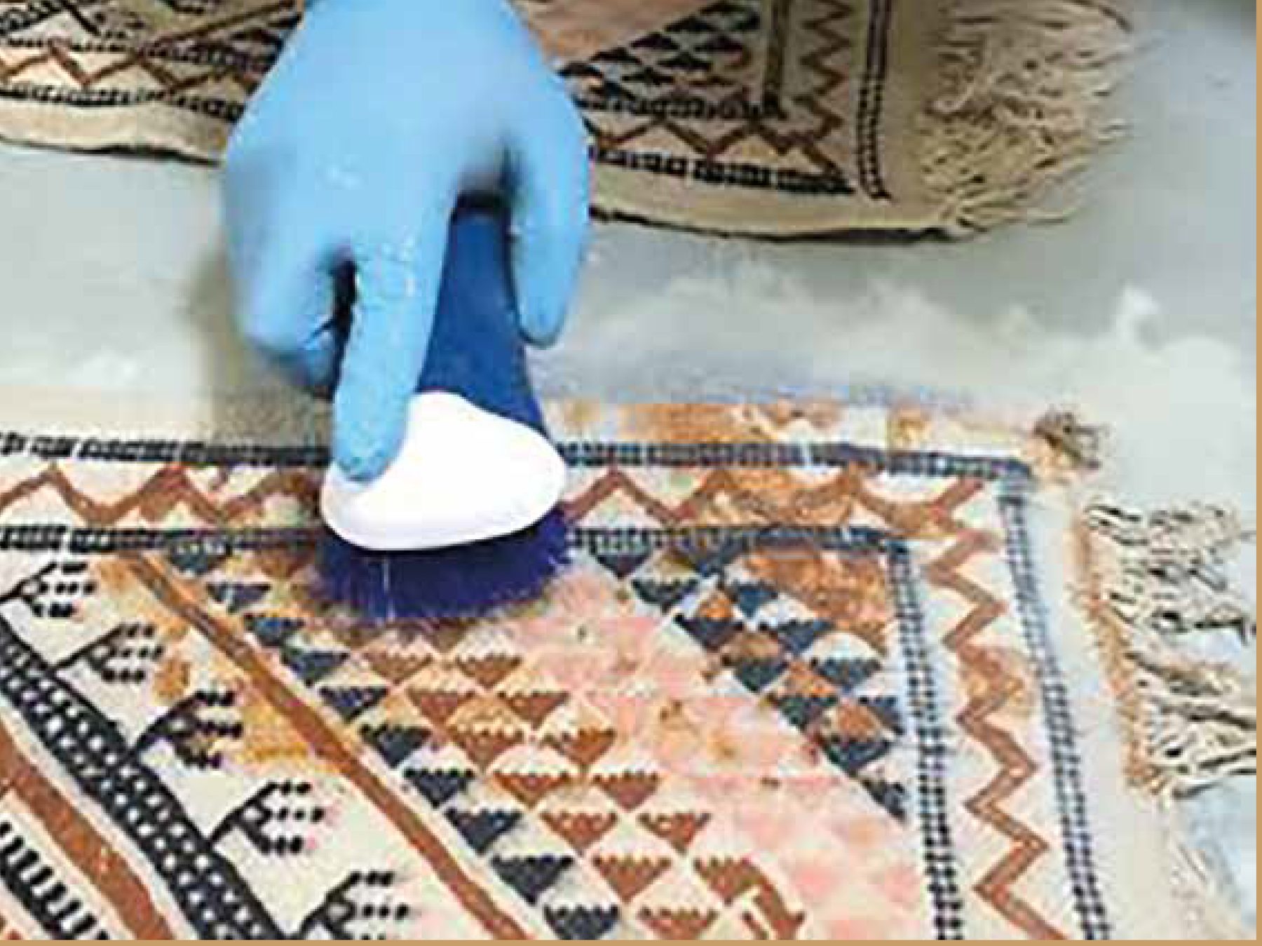 Brossage délicat d’un tapis ancien