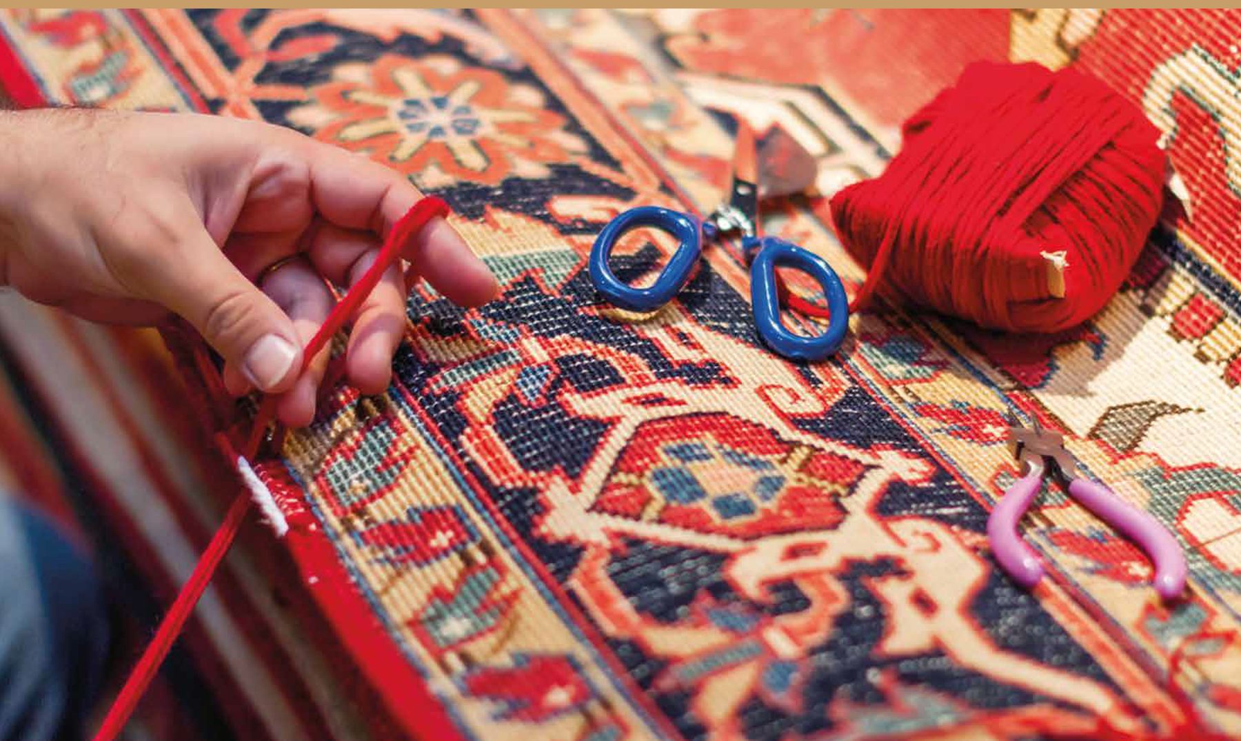 Restauration point par point d’un tapis d’Orient